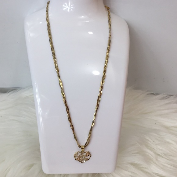 Jewelry - SOLD—14 Karat  Necklace with I Love You Pendant